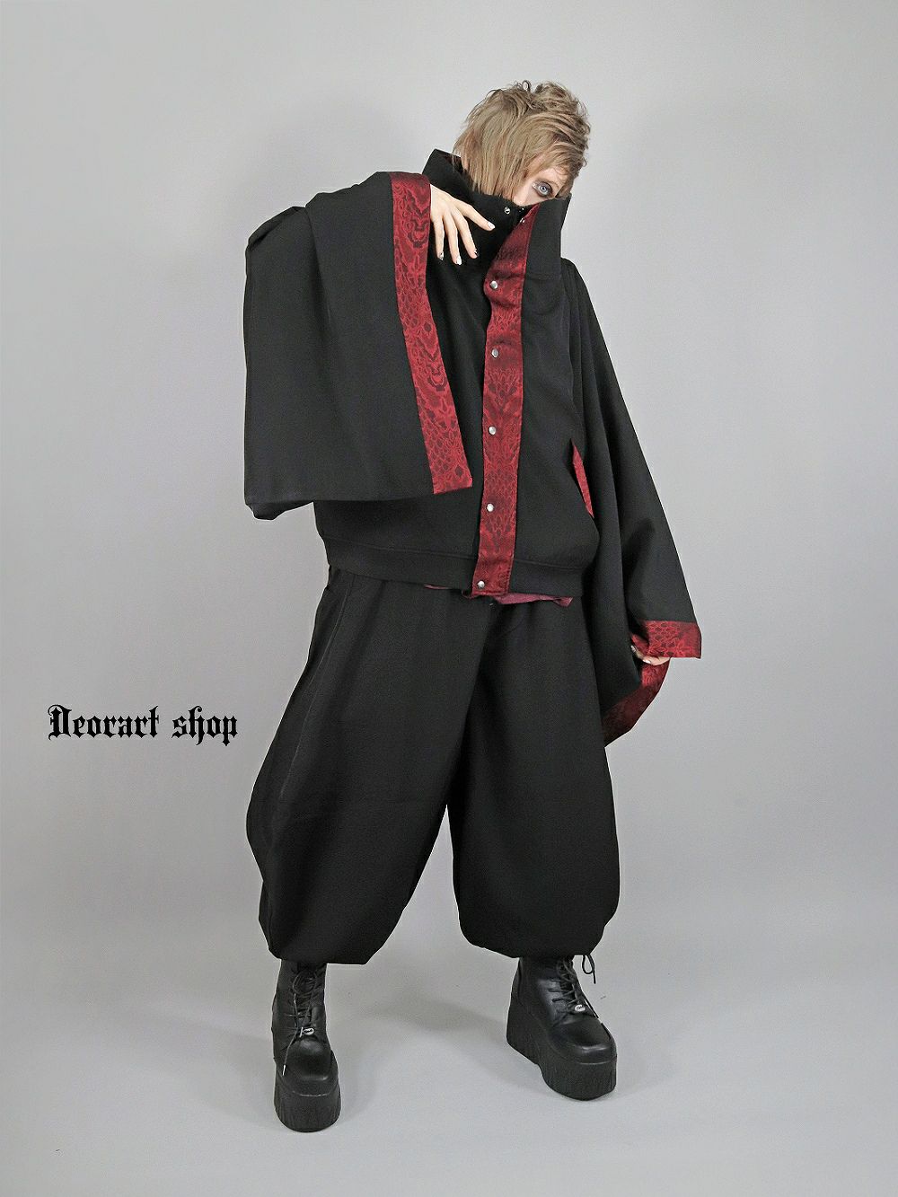 Deorart,ディオラート,冬コート,アウター,V系,ヴィジュアル系,ホスト,バンド,着物袖,和装,トンビコート,忍,コート,暁,ジャケット,振袖,妖怪妖怪,通販, Y2K,Vkei,anime,goth,emo,fashion,japan,kimono,ninjya,akatsuki,naruto,geisha,,Jrock