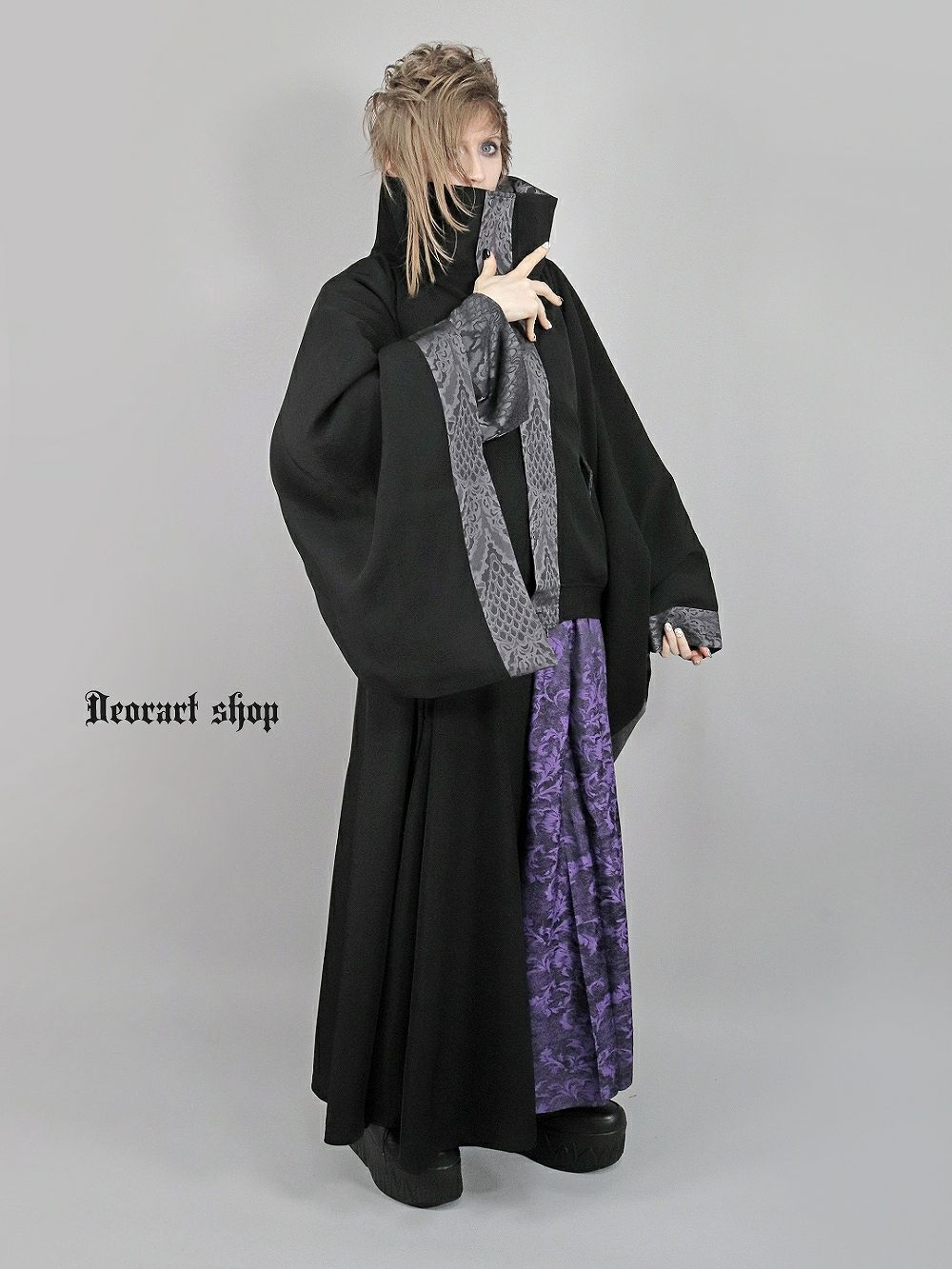 Deorart,ディオラート,冬コート,アウター,V系,ヴィジュアル系,ホスト,バンド,着物袖,和装,トンビコート,忍,コート,暁,ジャケット,振袖,妖怪妖怪,通販, Y2K,Vkei,anime,goth,emo,fashion,japan,kimono,ninjya,akatsuki,naruto,geisha,,Jrock