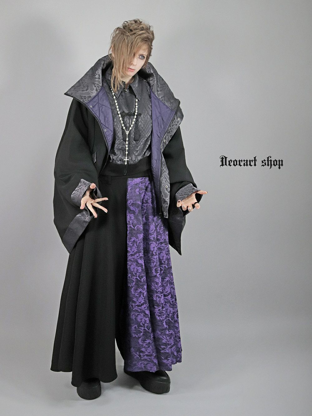 Deorart,ディオラート,冬コート,アウター,V系,ヴィジュアル系,ホスト,バンド,着物袖,和装,トンビコート,忍,コート,暁,ジャケット,振袖,妖怪妖怪,通販, Y2K,Vkei,anime,goth,emo,fashion,japan,kimono,ninjya,akatsuki,naruto,geisha,,Jrock