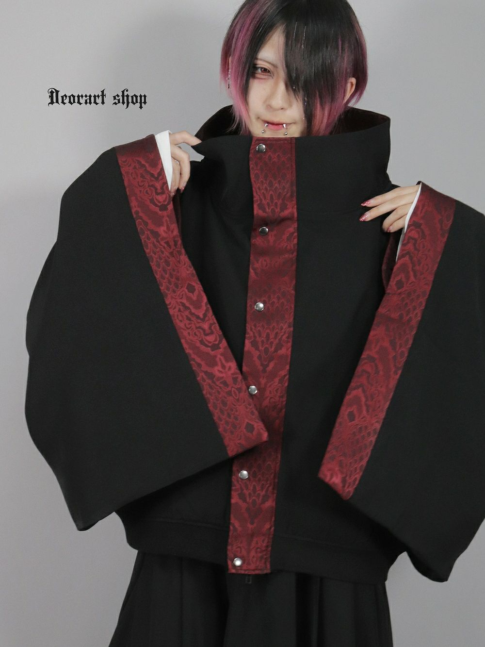 Deorart,ディオラート,冬コート,アウター,V系,ヴィジュアル系,ホスト,バンド,着物袖,和装,トンビコート,忍,コート,暁,ジャケット,振袖,妖怪妖怪,通販, Y2K,Vkei,anime,goth,emo,fashion,japan,kimono,ninjya,akatsuki,naruto,geisha,,Jrock