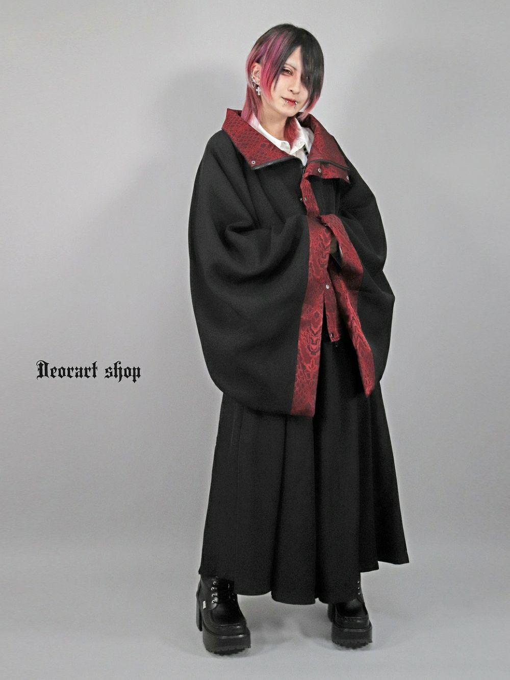 Deorart,ディオラート,冬コート,アウター,V系,ヴィジュアル系,ホスト,バンド,着物袖,和装,トンビコート,忍,コート,暁,ジャケット,振袖,妖怪妖怪,通販, Y2K,Vkei,anime,goth,emo,fashion,japan,kimono,ninjya,akatsuki,naruto,geisha,,Jrock