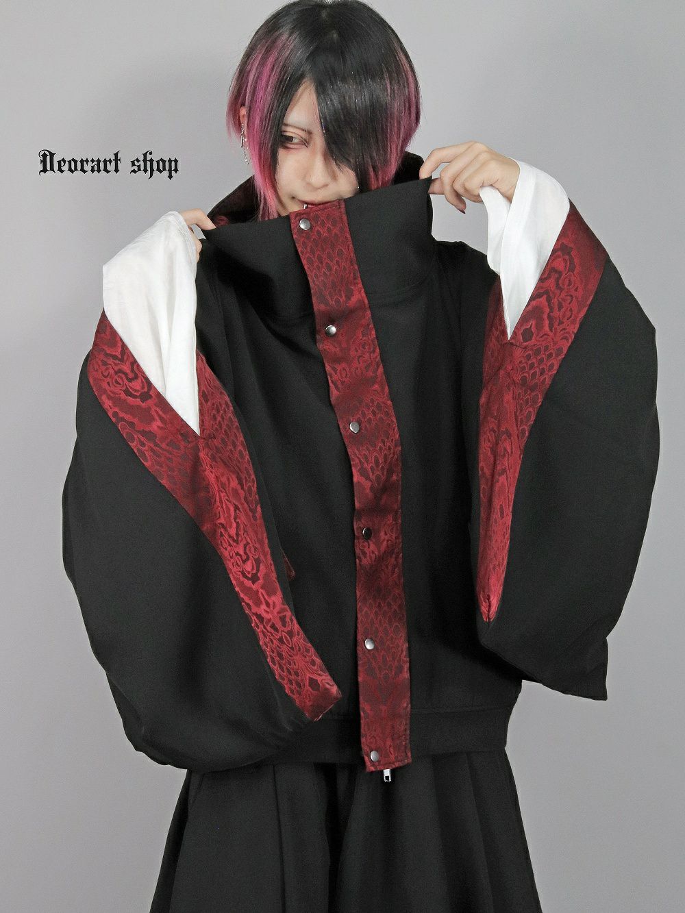 Deorart,ディオラート,冬コート,アウター,V系,ヴィジュアル系,ホスト,バンド,着物袖,和装,トンビコート,忍,コート,暁,ジャケット,振袖,妖怪妖怪,通販, Y2K,Vkei,anime,goth,emo,fashion,japan,kimono,ninjya,akatsuki,naruto,geisha,,Jrock