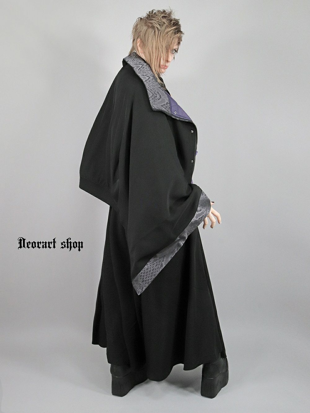 Deorart,ディオラート,冬コート,アウター,V系,ヴィジュアル系,ホスト,バンド,着物袖,和装,トンビコート,忍,コート,暁,ジャケット,振袖,妖怪妖怪,通販, Y2K,Vkei,anime,goth,emo,fashion,japan,kimono,ninjya,akatsuki,naruto,geisha,,Jrock