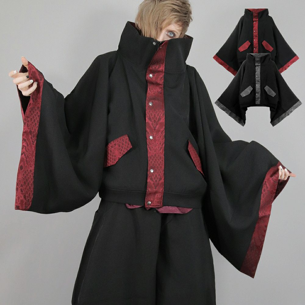Deorart,ディオラート,冬コート,アウター,V系,ヴィジュアル系,ホスト,バンド,着物袖,和装,トンビコート,忍,コート,暁,ジャケット,振袖,妖怪妖怪,通販, Y2K,Vkei,anime,goth,emo,fashion,japan,kimono,ninjya,akatsuki,naruto,geisha,,Jrock
