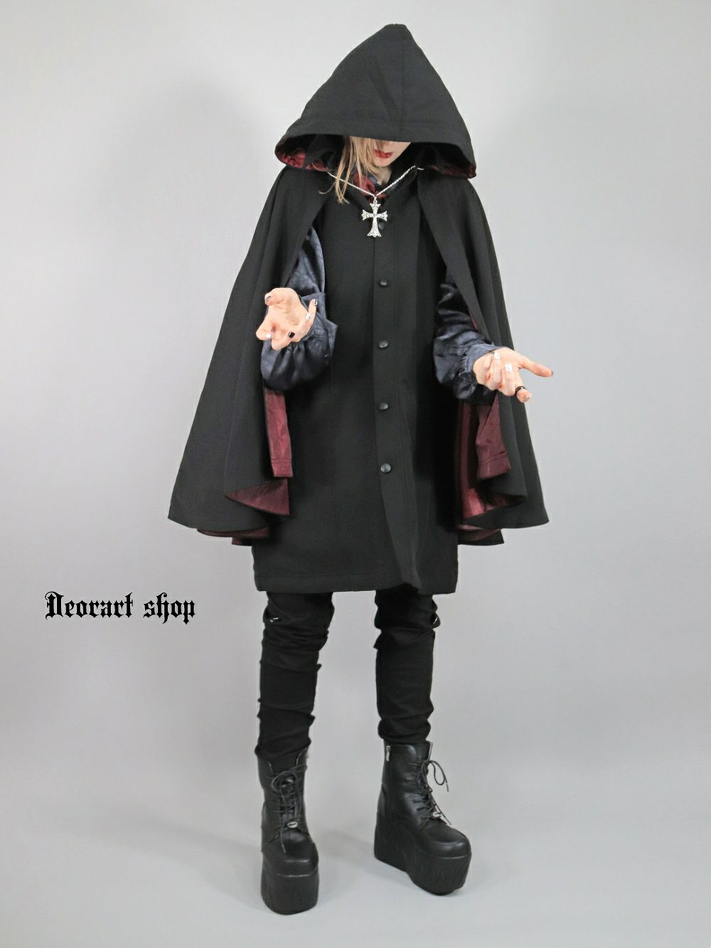 Deorart,ディオラート,冬コート,アウター,V系,ヴィジュアル系,ホスト,バンド,着物袖,和装,トンビコート,神父,エクソシスト,ジャケット,吸血鬼,ヴァンパイア,通販, Y2K,Vkei,anime,goth,emo,fashion,japan,kimono,ninjya,geisha,,Jrock