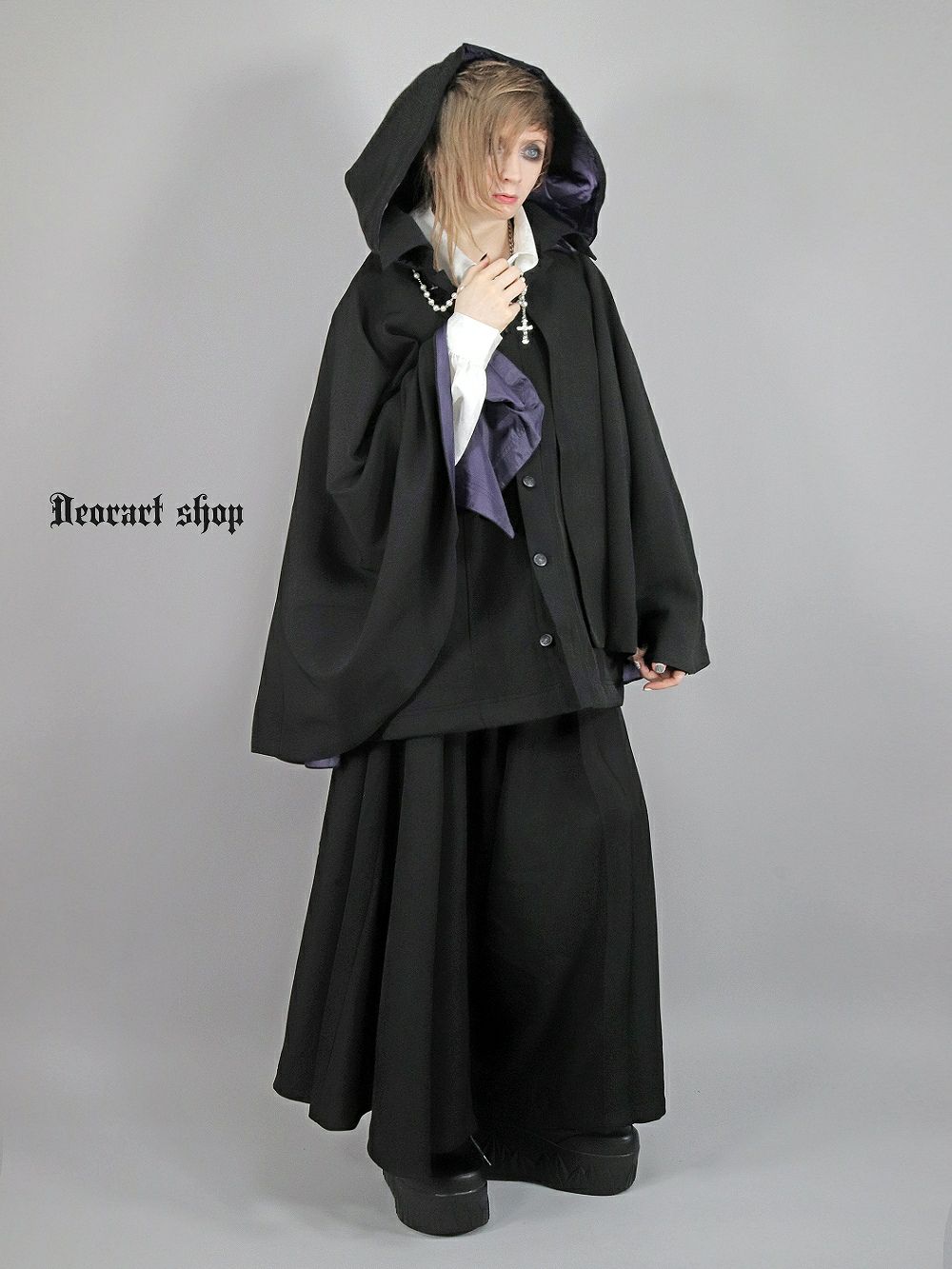 Deorart,ディオラート,冬コート,アウター,V系,ヴィジュアル系,ホスト,バンド,着物袖,和装,トンビコート,神父,エクソシスト,ジャケット,吸血鬼,ヴァンパイア,通販, Y2K,Vkei,anime,goth,emo,fashion,japan,kimono,ninjya,geisha,,Jrock