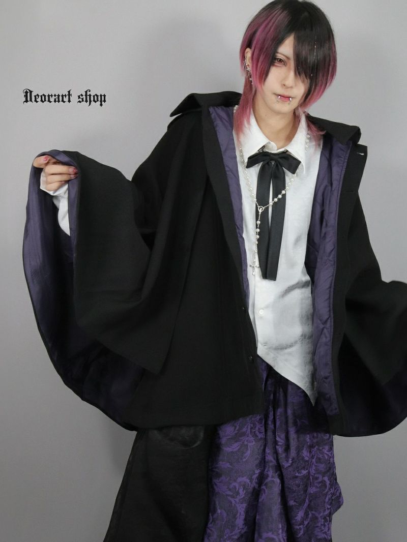 Deorart,ディオラート,冬コート,アウター,V系,ヴィジュアル系,ホスト,バンド,着物袖,和装,トンビコート,神父,エクソシスト,ジャケット,吸血鬼,ヴァンパイア,通販, Y2K,Vkei,anime,goth,emo,fashion,japan,kimono,ninjya,geisha,,Jrock