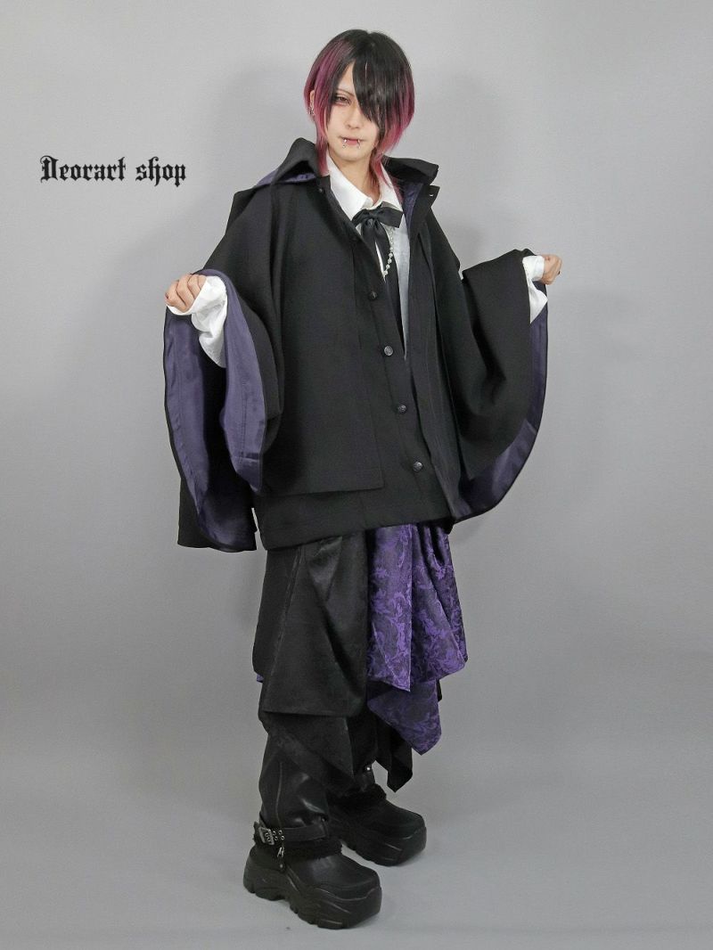 Deorart,ディオラート,冬コート,アウター,V系,ヴィジュアル系,ホスト,バンド,着物袖,和装,トンビコート,神父,エクソシスト,ジャケット,吸血鬼,ヴァンパイア,通販, Y2K,Vkei,anime,goth,emo,fashion,japan,kimono,ninjya,geisha,,Jrock