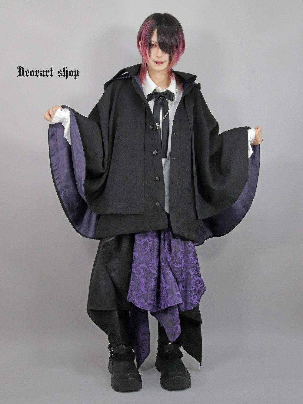 Deorart,ディオラート,冬コート,アウター,V系,ヴィジュアル系,ホスト,バンド,着物袖,和装,トンビコート,神父,エクソシスト,ジャケット,吸血鬼,ヴァンパイア,通販, Y2K,Vkei,anime,goth,emo,fashion,japan,kimono,ninjya,geisha,,Jrock