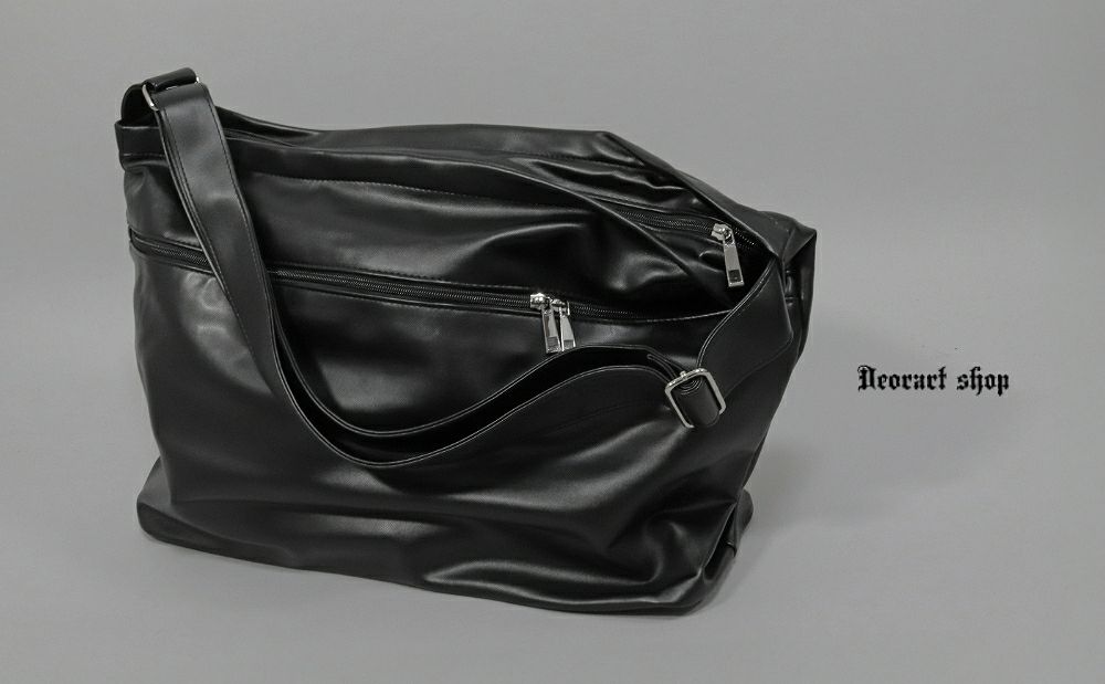 レザー ショルダーバッグ ブラック BY3064 ジップデザイン フェイクレザー ショルダーバッグ | Deorart shop
