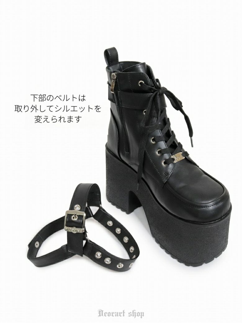 Deorart,ディオラート,厚底ブーツ,ブーツ,原宿系ファッション,ベルト付,通販,20代,30代,40代,V系ファッション,秋冬,レディース,メンズ
