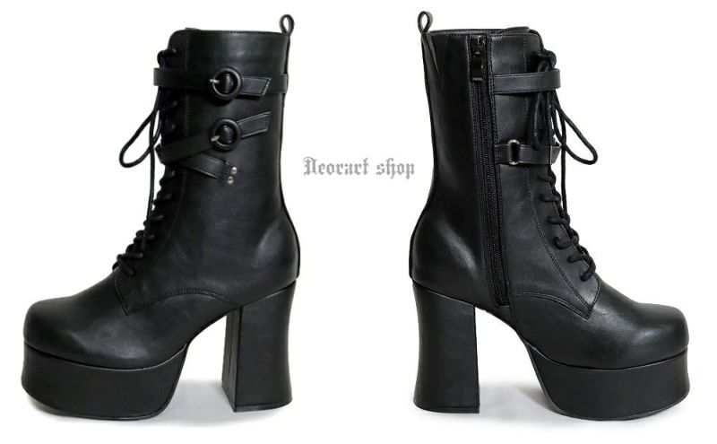 Deorart,ディオラート,厚底ブーツ,黒,ブーツ,原宿系ファッション,ベルト付,通販,20代,30代,40代,V系ファッション,秋冬,レディース,メンズ