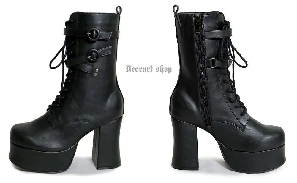 Deorart,ディオラート,厚底ブーツ,黒,ブーツ,原宿系ファッション,ベルト付,通販,20代,30代,40代,V系ファッション,秋冬,レディース,メンズ