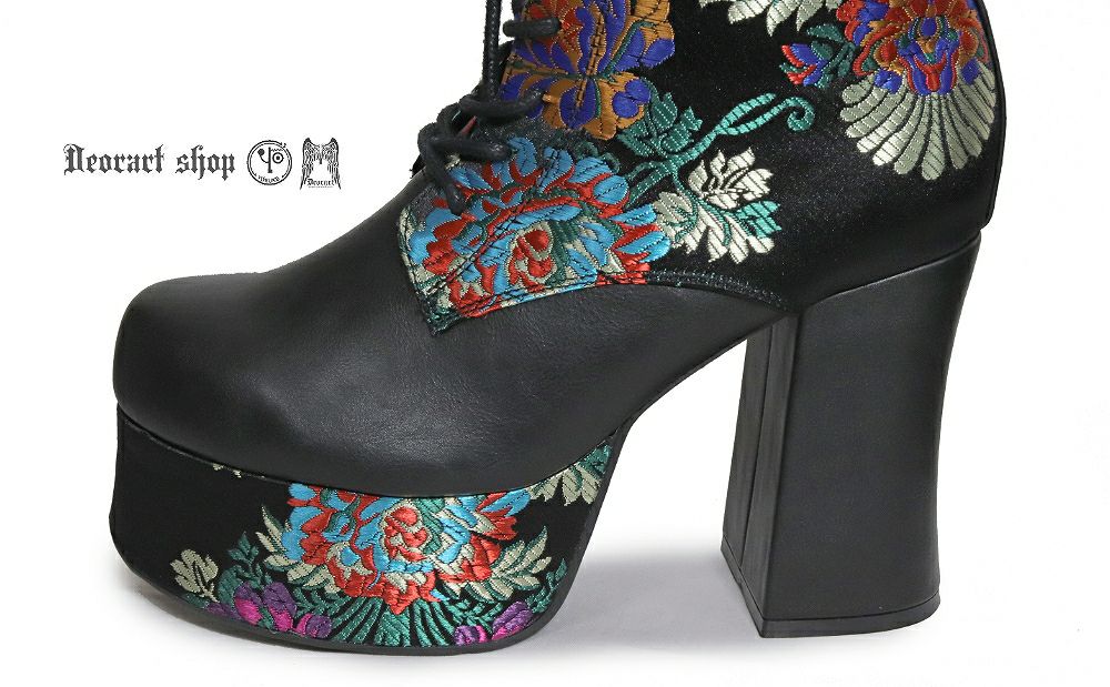 Deorart,ディオラート,厚底ブーツ,和柄,ブーツ,原宿系ファッション,ベルト付,通販,20代,30代,40代,V系ファッション,秋冬,レディース,メンズ