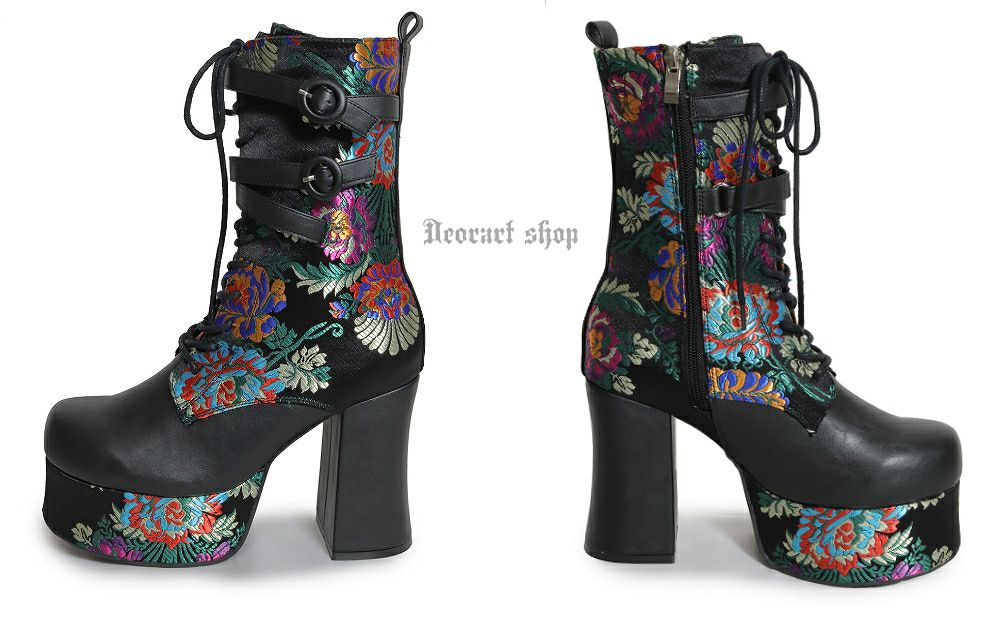Deorart,ディオラート,厚底ブーツ,和柄,ブーツ,原宿系ファッション,ベルト付,通販,20代,30代,40代,V系ファッション,秋冬,レディース,メンズ