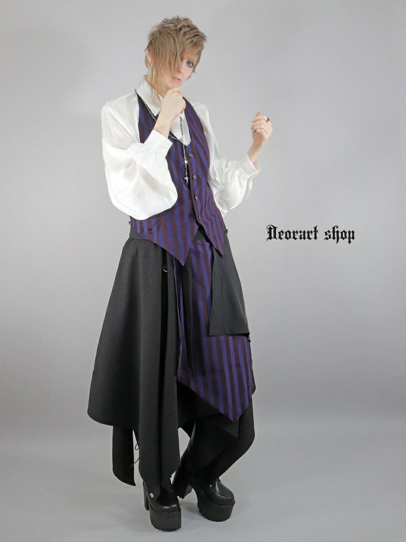 DRT2864 ストライプ ホルターネック ジレ・ベスト | Deorart shop