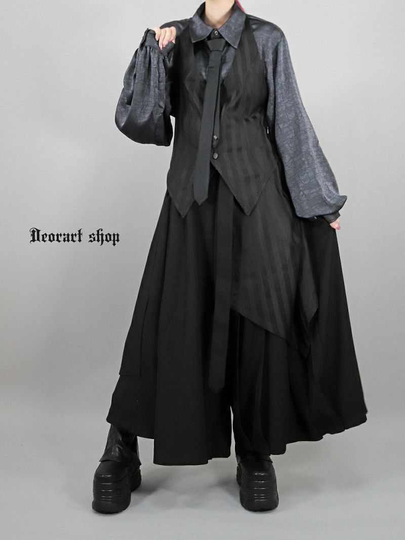 Deorart,ディオラート,V系,ストライプ,ホラー,地雷系,執事風ギャルソン,マント,ベスト,ジレ,中世,王子,セットアップ,V系,ヴィジュアル系,コーデ,ホスト,コンカフェ,ライブ,ファッション,ダンス衣装,メンズ,レディス,男装