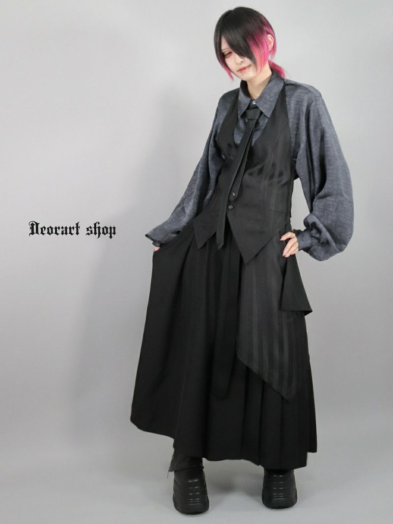 Deorart,ディオラート,V系,ストライプ,ホラー,地雷系,執事風ギャルソン,マント,ベスト,ジレ,中世,王子,セットアップ,V系,ヴィジュアル系,コーデ,ホスト,コンカフェ,ライブ,ファッション,ダンス衣装,メンズ,レディス,男装