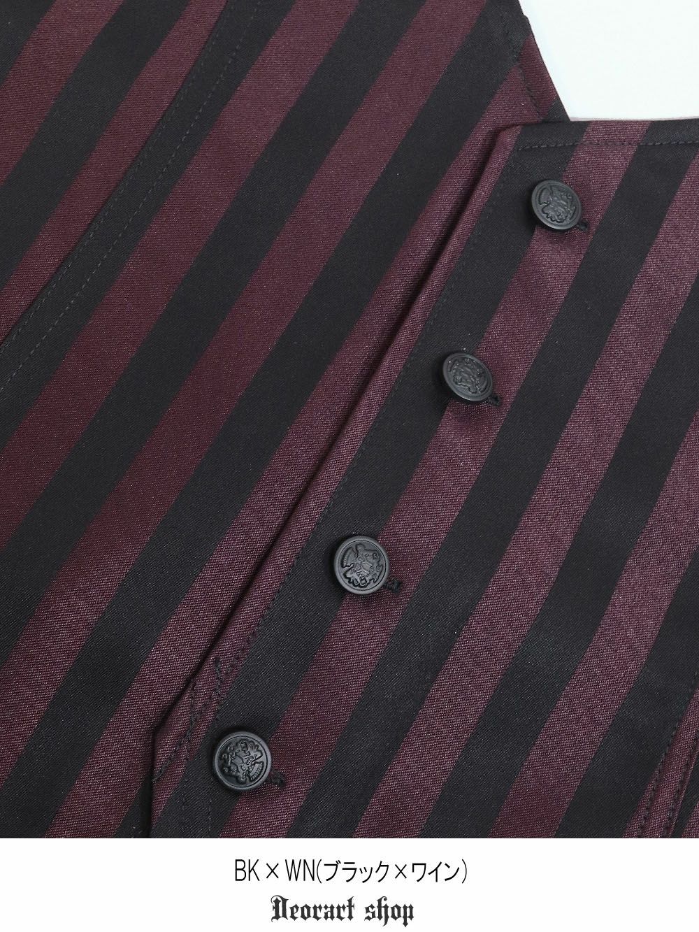 Deorart,ディオラート,V系,ストライプ,ホラー,地雷系,執事風ギャルソン,マント,ベスト,ジレ,中世,王子,セットアップ,V系,ヴィジュアル系,コーデ,ホスト,コンカフェ,ライブ,ファッション,ダンス衣装,メンズ,レディス,男装
