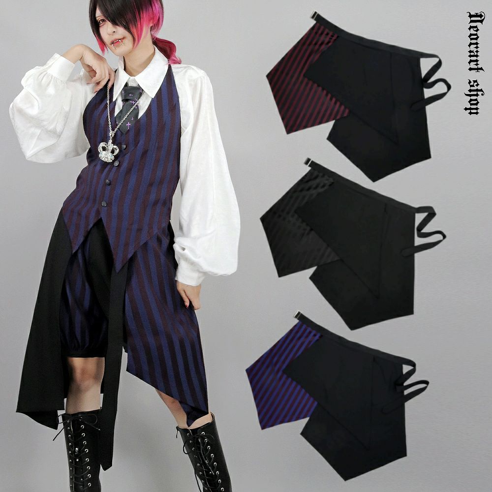 Deorart,ディオラート,V系,ストライプ,ホラー,地雷系,執事風ギャルソン,王子,マント,スカート,パンツ,中世,セットアップ,V系,ヴィジュアル系,コーデ,ホスト,コンカフェ,ライブ,ファッション,ダンス衣装,メンズ,レディス,男装