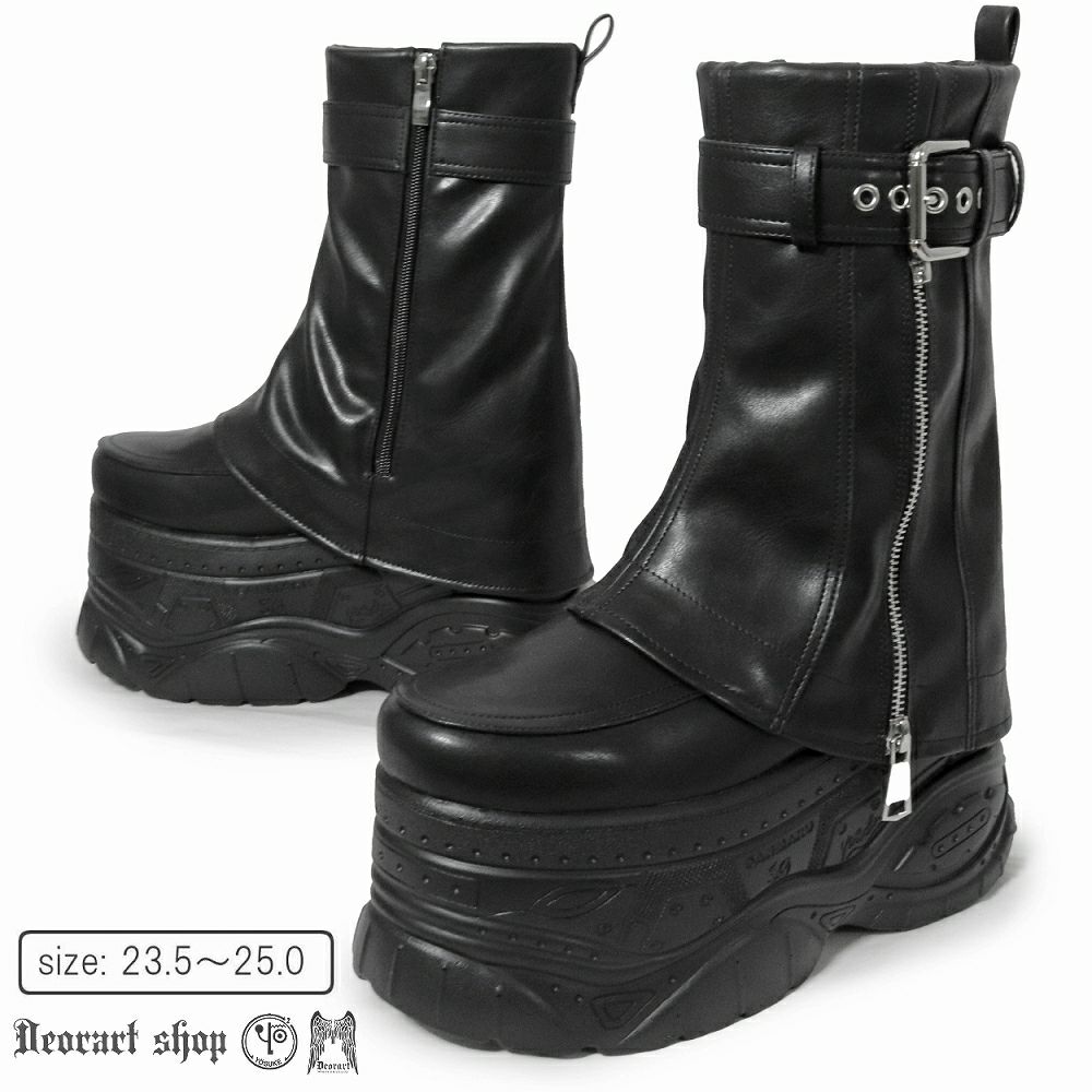 Deorart,ディオラート,靴,厚底,yosuke,カバー付きブーツ,レッグカバー,ベルト付き,ブーツ,Y2K,ゴシック,ファッション,ロングブーツ,大きいサイズ,丈夫,歩きやすい,シューズ,通販,原宿系,地雷系,バンギャ,