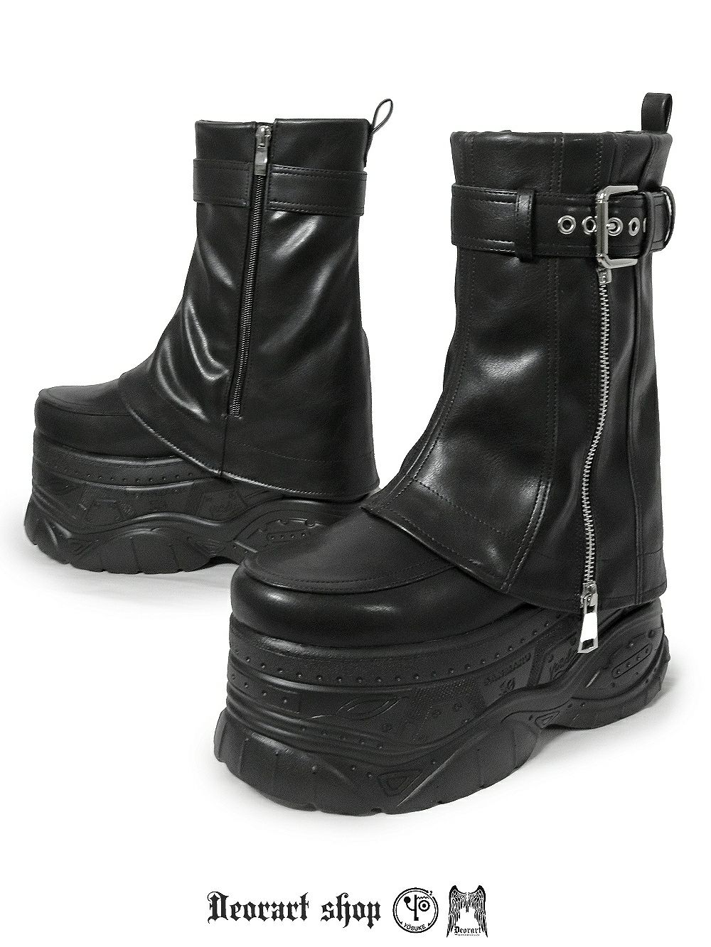 Deorart,ディオラート,靴,厚底,yosuke,カバー付きブーツ,レッグカバー,ベルト付き,ブーツ,Y2K,ゴシック,ファッション,ロングブーツ,大きいサイズ,丈夫,歩きやすい,シューズ,通販,原宿系,地雷系,バンギャ,
