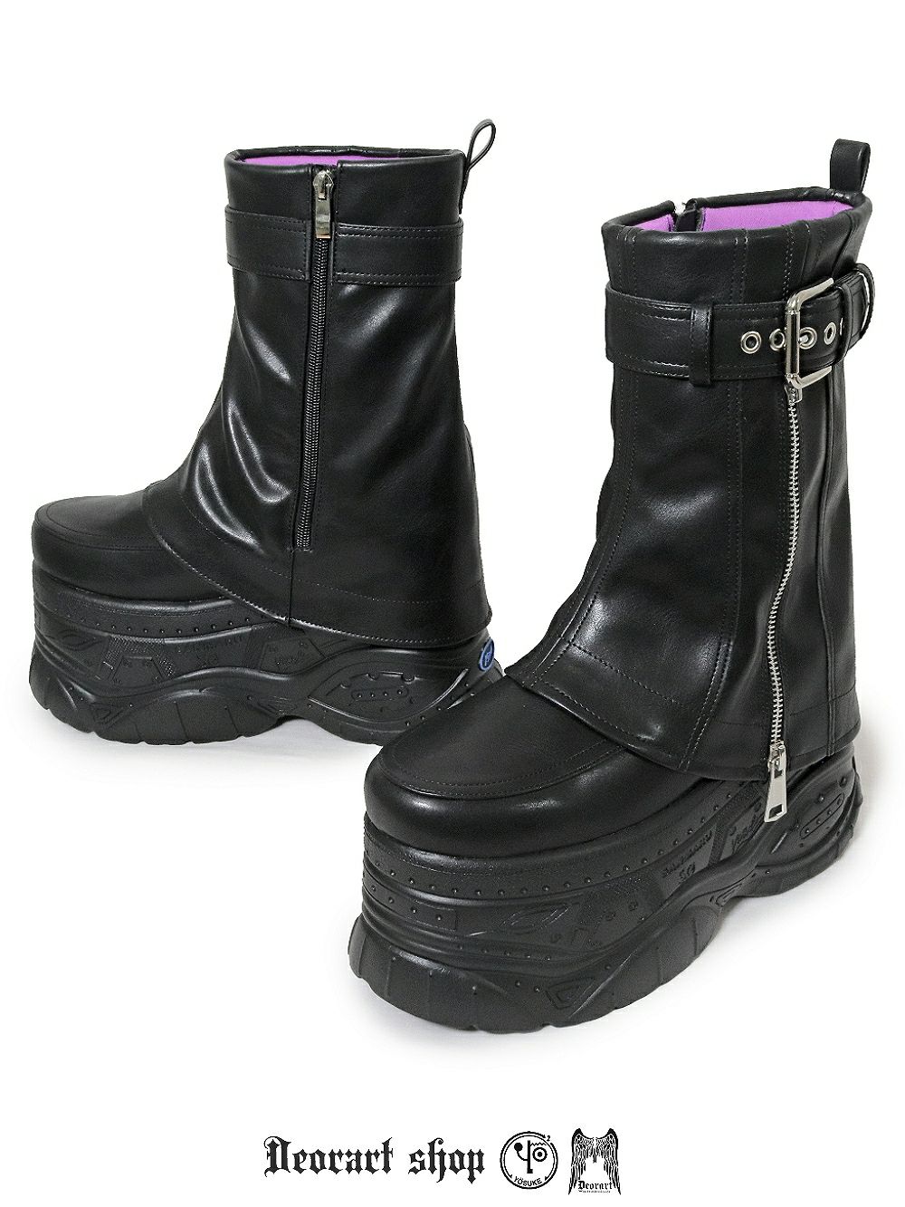 Deorart,ディオラート,靴,厚底,yosuke,カバー付きブーツ,レッグカバー,ベルト付き,ブーツ,Y2K,ゴシック,ファッション,ロングブーツ,大きいサイズ,丈夫,歩きやすい,シューズ,通販,原宿系,地雷系,バンギャ,