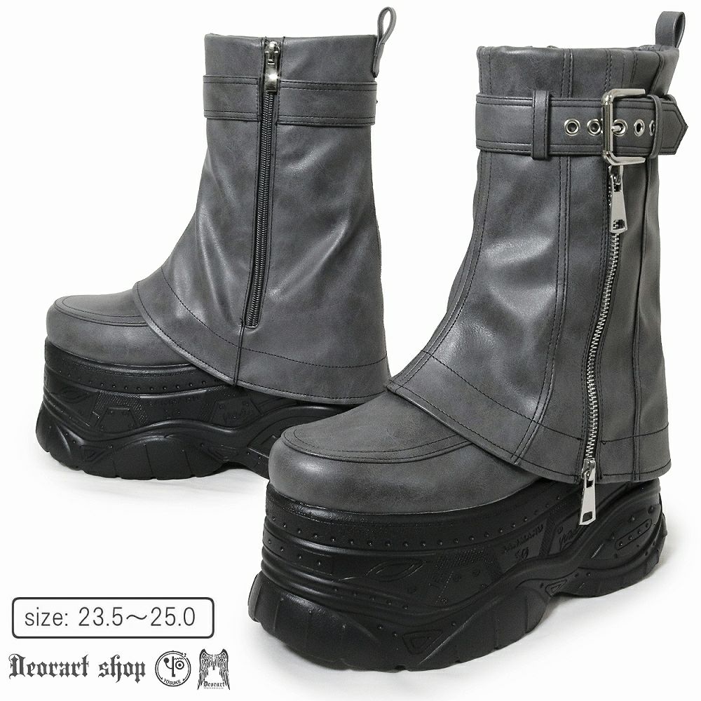 Deorart,ディオラート,靴,厚底,yosuke,カバー付きブーツ,レッグカバー,ベルト付き,ブーツ,Y2K,ゴシック,ファッション,ロングブーツ,大きいサイズ,丈夫,歩きやすい,シューズ,通販,原宿系,地雷系,バンギャ,