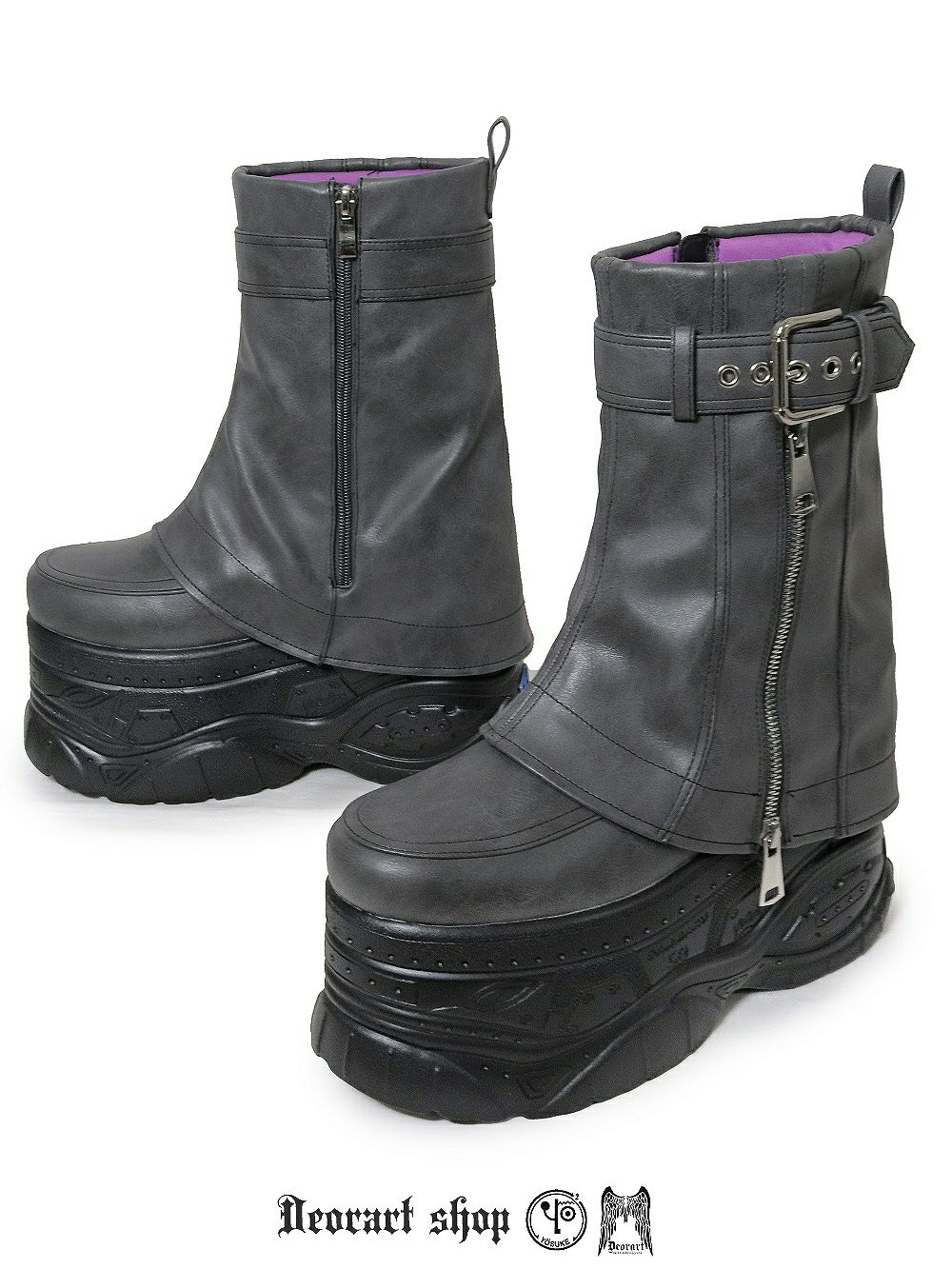 Deorart,ディオラート,靴,厚底,yosuke,カバー付きブーツ,レッグカバー,ベルト付き,ブーツ,Y2K,ゴシック,ファッション,ロングブーツ,大きいサイズ,丈夫,歩きやすい,シューズ,通販,原宿系,地雷系,バンギャ,