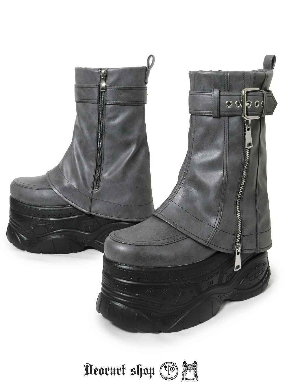 Deorart,ディオラート,靴,厚底,yosuke,カバー付きブーツ,レッグカバー,ベルト付き,ブーツ,Y2K,ゴシック,ファッション,ロングブーツ,大きいサイズ,丈夫,歩きやすい,シューズ,通販,原宿系,地雷系,バンギャ,