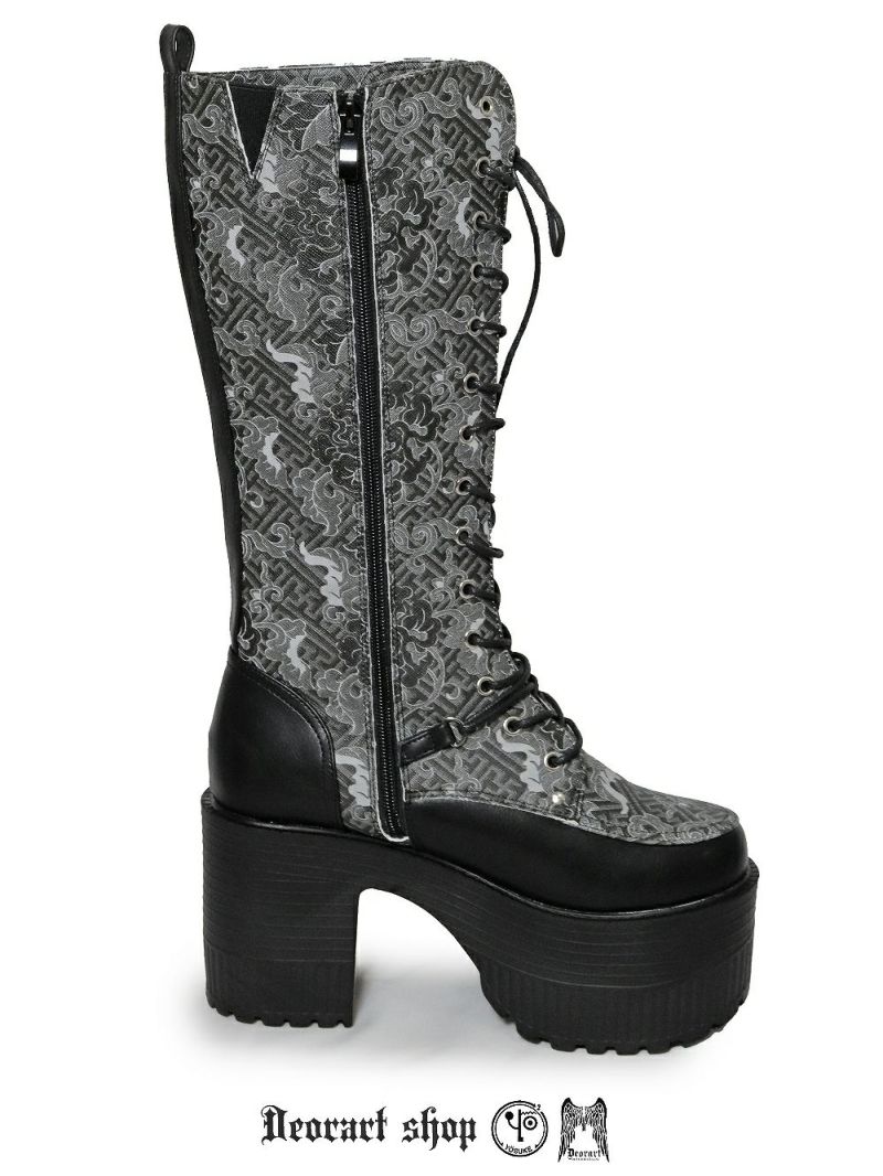 Deorart,ディオラート,靴,厚底,yosuke,中華柄,チャイナ柄,ゴシック,ファッション,ロングブーツ,大きいサイズ,丈夫,歩きやすい,シューズ,通販,原宿系,地雷系,バンギャ,