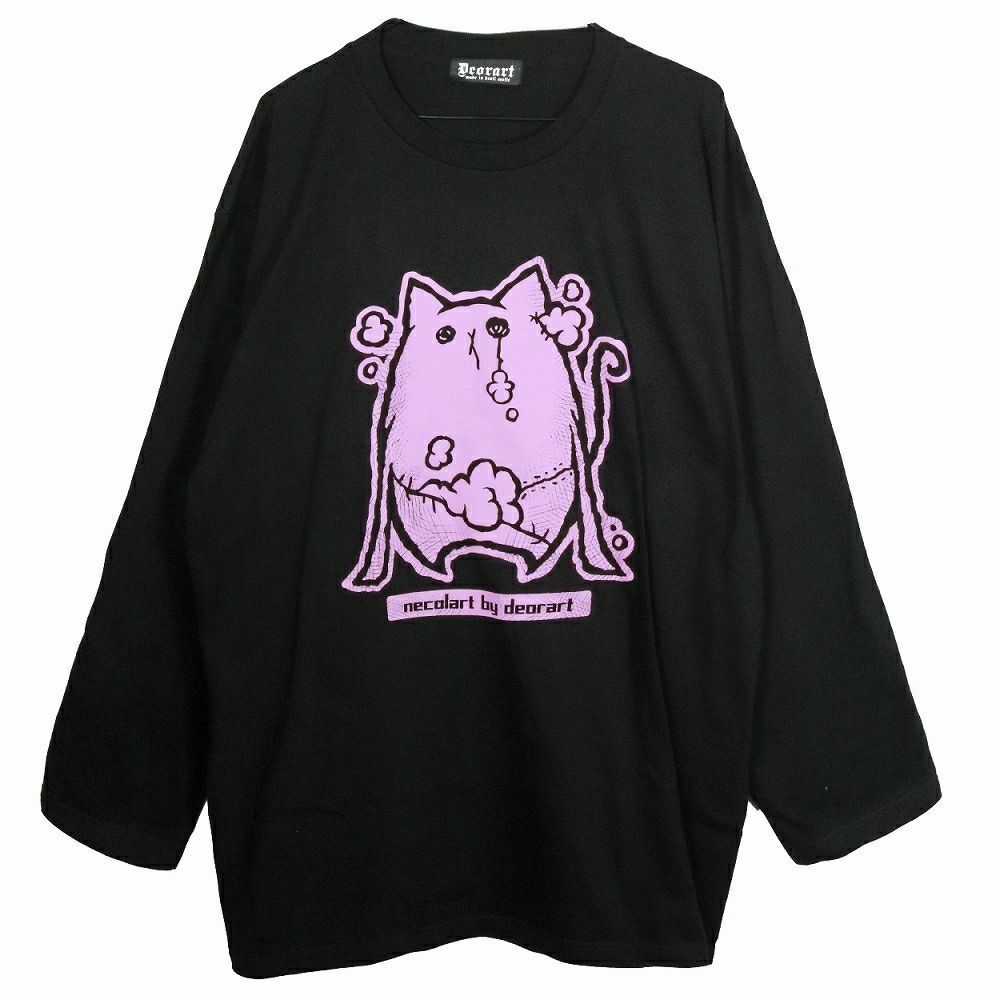 Deorart,ディオラート,necola,necolart,ネコラ,ネコラート,病みかわ,キャラクター,地雷,猫,プリント,イラスト,メンズ,レディス,ビッグT,大きいサイズ,オーバーサイズ,Tシャツ,ロンT,通販,ブランド