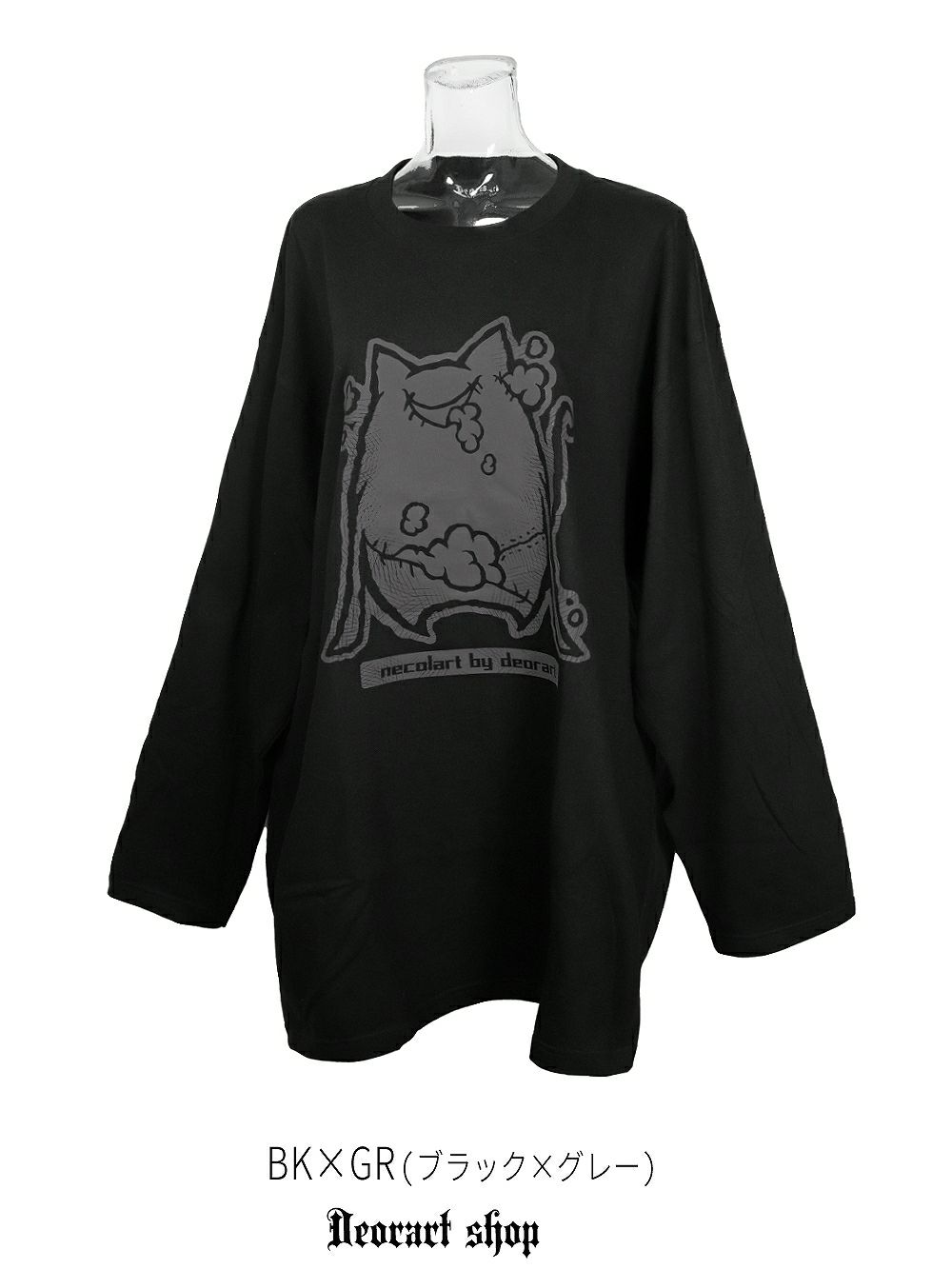 Deorart,ディオラート,necola,necolart,ネコラ,ネコラート,病みかわ,キャラクター,地雷,猫,プリント,イラスト,メンズ,レディス,ビッグT,大きいサイズ,オーバーサイズ,Tシャツ,ロンT,通販,ブランド