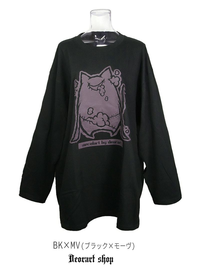 Deorart,ディオラート,necola,necolart,ネコラ,ネコラート,病みかわ,キャラクター,地雷,猫,プリント,イラスト,メンズ,レディス,ビッグT,大きいサイズ,オーバーサイズ,Tシャツ,ロンT,通販,ブランド