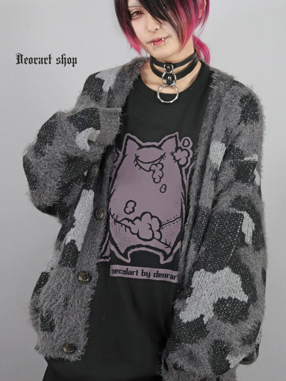 Deorart,ディオラート,necola,necolart,ネコラ,ネコラート,病みかわ,キャラクター,地雷,猫,プリント,イラスト,メンズ,レディス,ビッグT,大きいサイズ,オーバーサイズ,Tシャツ,ロンT,通販,ブランド