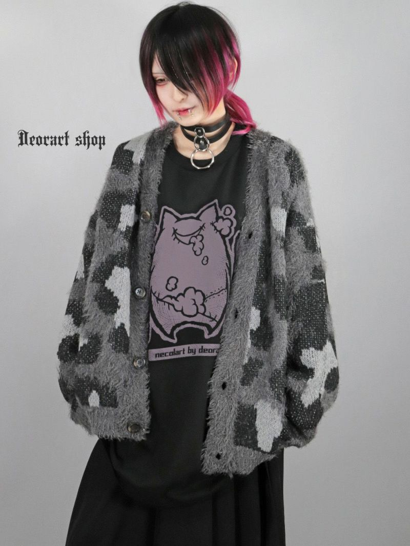 Deorart,ディオラート,necola,necolart,ネコラ,ネコラート,病みかわ,キャラクター,地雷,猫,プリント,イラスト,メンズ,レディス,ビッグT,大きいサイズ,オーバーサイズ,Tシャツ,ロンT,通販,ブランド