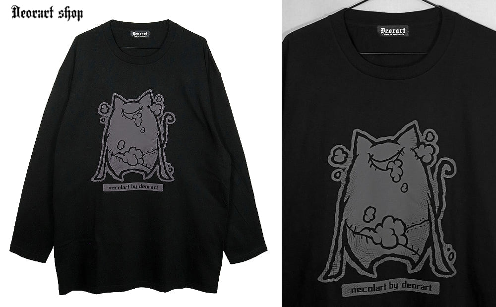 Deorart,ディオラート,necola,necolart,ネコラ,ネコラート,病みかわ,キャラクター,地雷,猫,プリント,イラスト,メンズ,レディス,ビッグT,大きいサイズ,オーバーサイズ,Tシャツ,ロンT,通販,ブランド