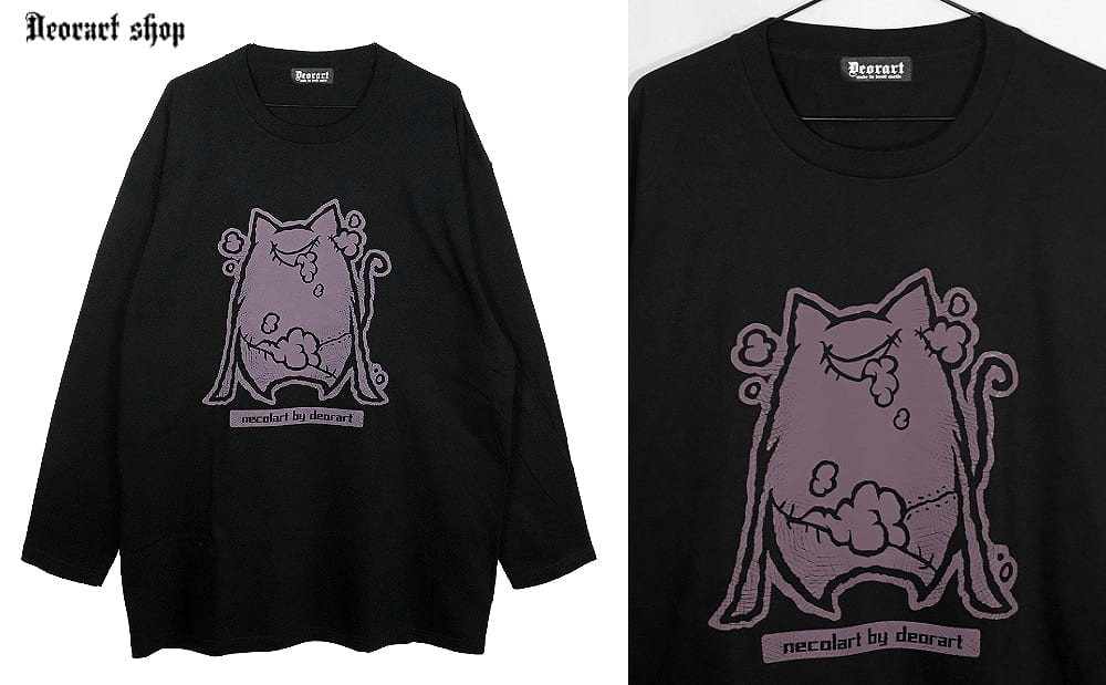 Deorart,ディオラート,necola,necolart,ネコラ,ネコラート,病みかわ,キャラクター,地雷,猫,プリント,イラスト,メンズ,レディス,ビッグT,大きいサイズ,オーバーサイズ,Tシャツ,ロンT,通販,ブランド