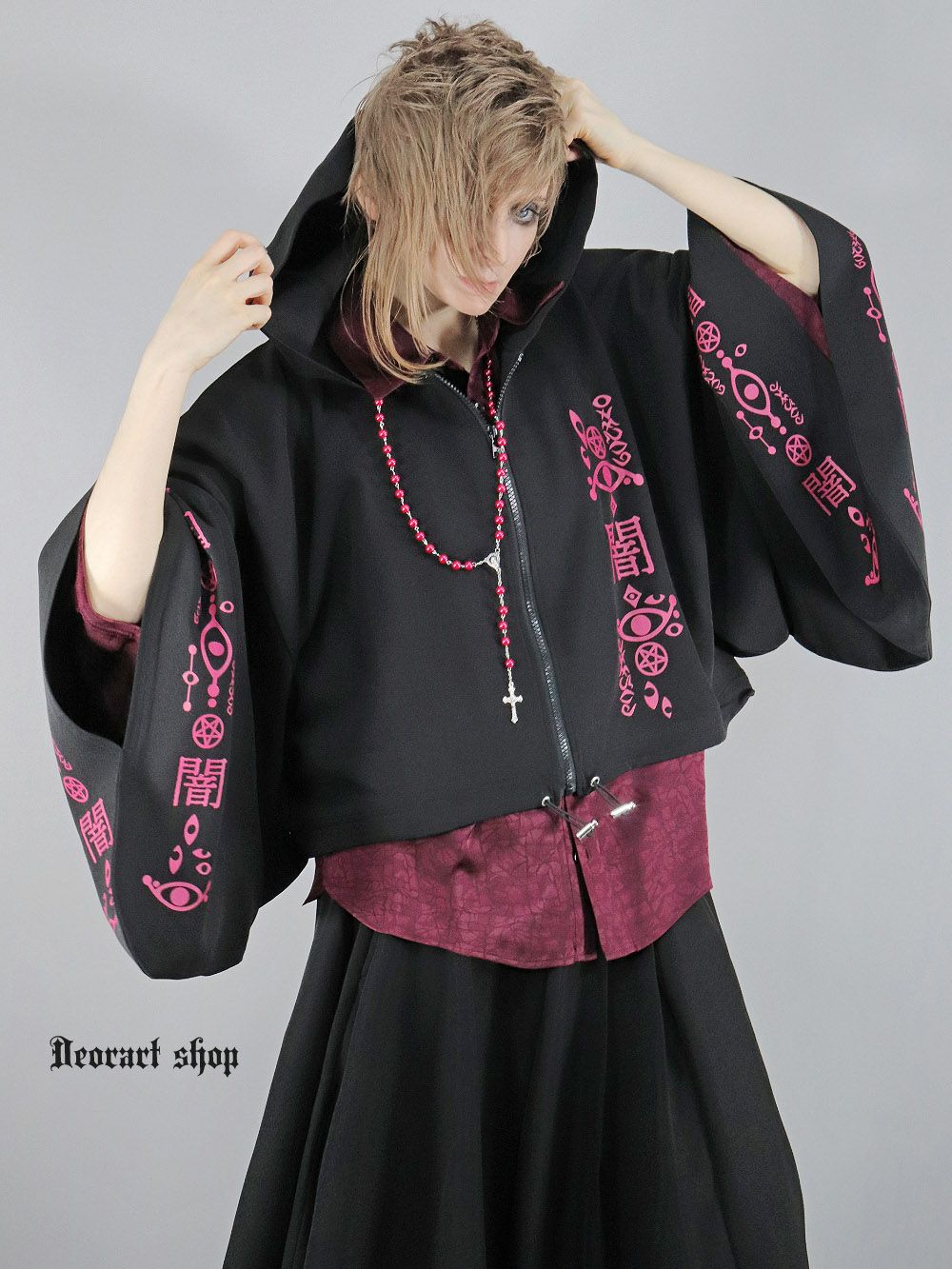 Deorart,ディオラート,地雷系,猫耳,ネコミミ,ケモミミ,パーカー,尻尾,猫柄,サイバー,サイバーパンク,妖怪,和装,ホラー,着物,振袖,闇,漢字,原宿系,ジャージ,V系,emo,punk,rock,harajyuku,メンズ,レディース,オーバーサイズ,大きいサイズ,ゴシック,モード,ファッション,服,通販
