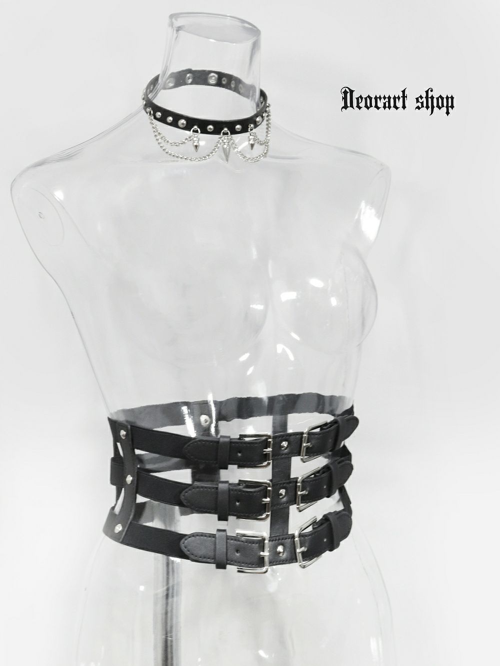 Deorart,ディオラート,モード,ゴシック,ゴスロリ,Y2K,ベルト,太ベルト,コルセット,伸びる,苦しくない,ロリータ,地雷系,バックル,拘束,首輪,人間,ライブ,ファッション,衣装,メンズ,レディス,通販