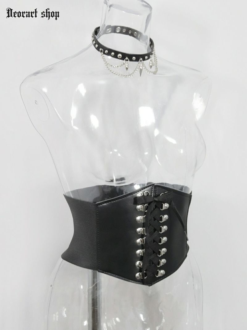 Deorart,ディオラート,モード,ゴシック,ゴスロリ,Y2K,ベルト,太ベルト,コルセット,伸びる,苦しくない,ロリータ,地雷系,バックル,拘束,首輪,人間,ライブ,ファッション,衣装,メンズ,レディス,通販