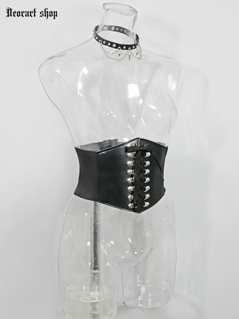 Deorart,ディオラート,モード,ゴシック,ゴスロリ,Y2K,ベルト,太ベルト,コルセット,伸びる,苦しくない,ロリータ,地雷系,バックル,拘束,首輪,人間,ライブ,ファッション,衣装,メンズ,レディス,通販