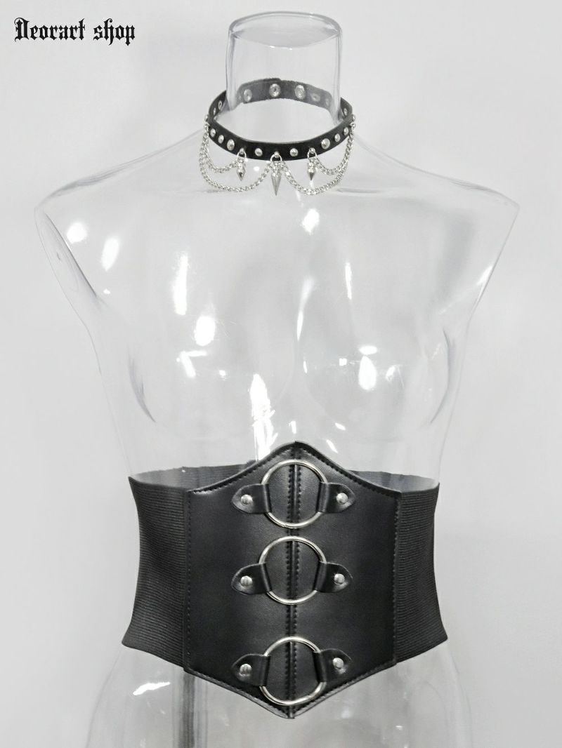 Deorart,ディオラート,モード,ゴシック,ゴスロリ,Y2K,ベルト,太ベルト,コルセット,伸びる,苦しくない,ロリータ,地雷系,バックル,拘束,首輪,人間,ライブ,ファッション,衣装,メンズ,レディス,通販
