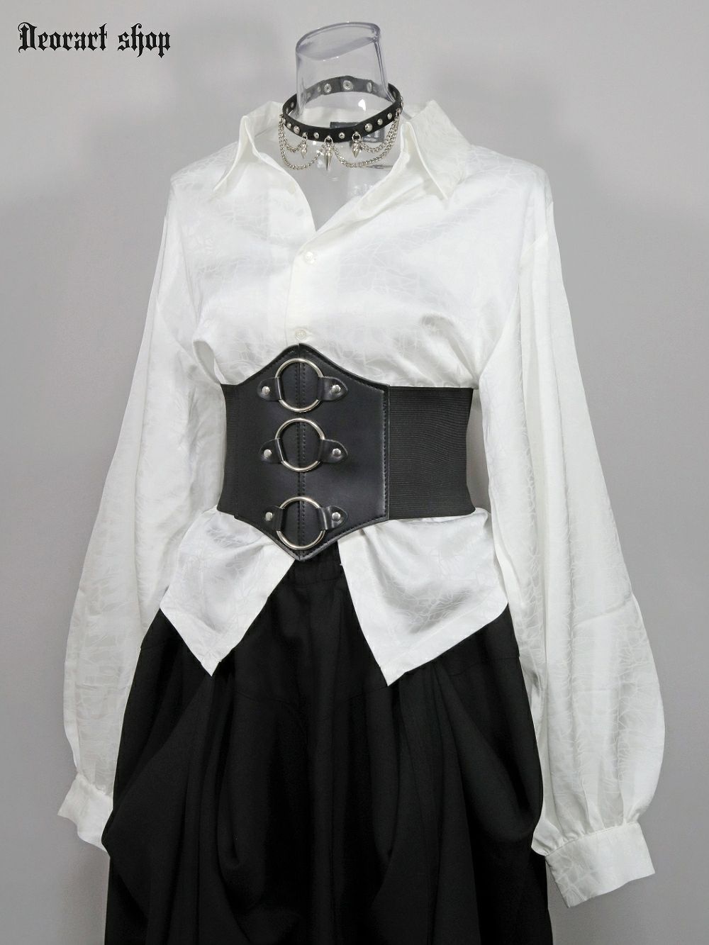 Deorart,ディオラート,モード,ゴシック,ゴスロリ,Y2K,ベルト,太ベルト,コルセット,伸びる,苦しくない,ロリータ,地雷系,バックル,拘束,首輪,人間,ライブ,ファッション,衣装,メンズ,レディス,通販