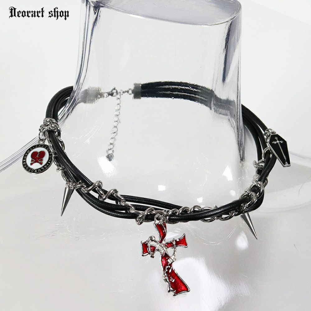 BY1181 [2WAY] ゴシックチャーム・カスタムチョーカー [十字架・棺桶